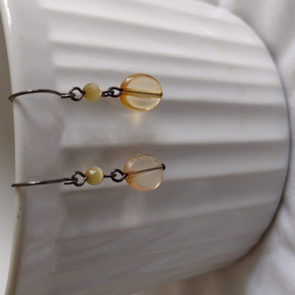 Soft yellow hook earrings